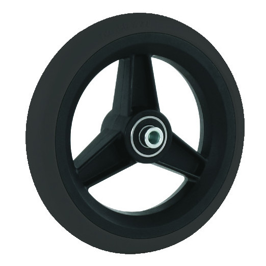 Roue Plastique 6"  150x27 Bandage caoutchouc noir et Kit1