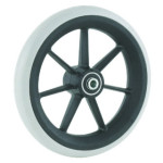 Roue Plastique 7"  175x27 Bandage caoutchouc gris et Kit1
