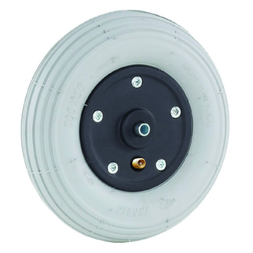 Roue Plastique 8"  200x50 Pneu gris avec chambre