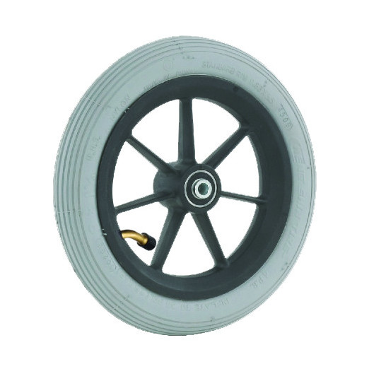 Roue Plastique 8"  200x30 Pneu gris avec chambre et Kit1