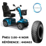 Pneu scooter 3.00-4 noir pour Scooter LEO INVACARE, Scooters ERIS / CERES VERMEIREN et Scooter LION / TIGER FREERIDER