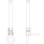 Schéma axe de roue arrière de fauteuil roulant diamètre 12,7 mm pour Tétraplégique Longueur 104 mm