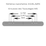 Schéma manchette d'accoudoir de fauteuil roulant entraxes de fixation