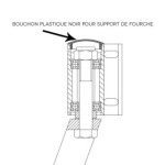 Bouchons plastique noir pour support de fourche D32.5mm d29mm H 5mm de fauteuil roulant