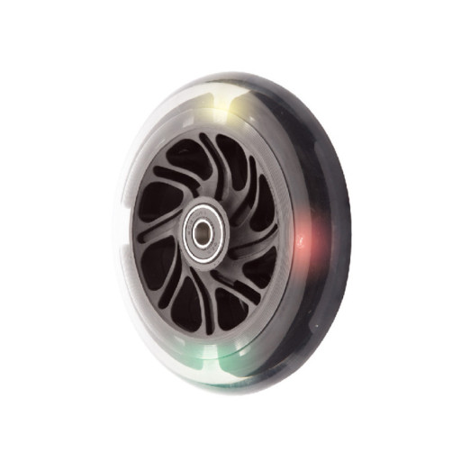 Roue "SKATE" 5" LED 125x24 Bandage PU transparent pour fauteuil roulant