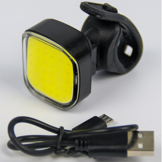 Éclairage LED rechargeable 1 feu jaune avant + cable USB