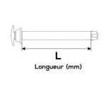 Axe à démontage rapide diamètre 16 mm (5/8") simple Longueur 130 mm pour fauteuil roulant