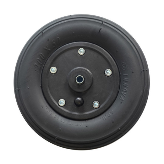Roue Plastique 8"  200x50 Pneu noir avec chambre pour fauteuil roulant