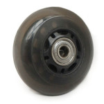 Roue "SKATE" 2.8"  72x24 Bandage PU noir transparent et Kit2 pour fauteuil roulant